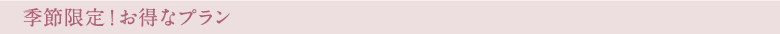 季節限定!お得なプラン